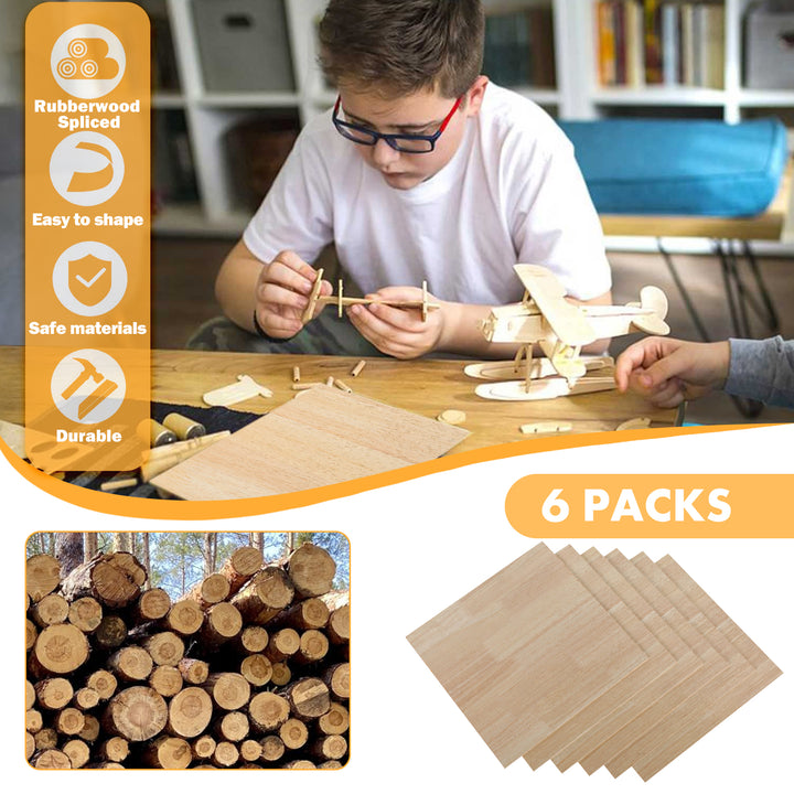 6pcs Rubberwood Spliced Plywood 12 x 12 Unfinished Wood for Laser Cutt –  Atomstack EU